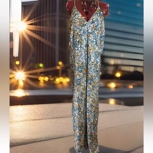 NEW TOXIK 3 FLORAL SURPLICE JUMPSUIT - VENTED PANTS - PLUS SIZE 3X -SIDE ZIPPER